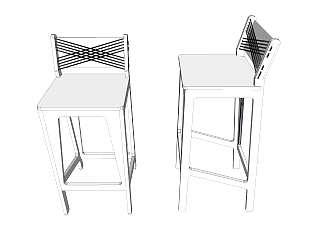 现代<em>固定</em>吧椅草图大师模型，吧椅sketchup模型下载