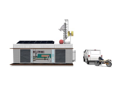 现代集装箱改造房sketchup模型，集装箱房屋草图大师模型下载