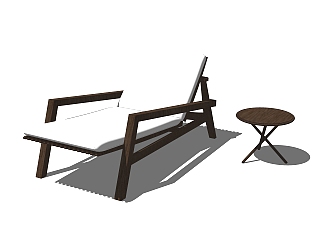 新中式<em>躺椅</em>草图大师模型，<em>躺椅</em>sketchup模型下载