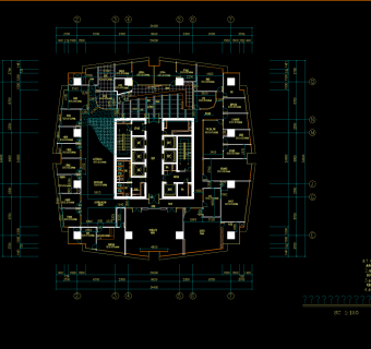 保险公司办公装修施工图，cad图纸下载