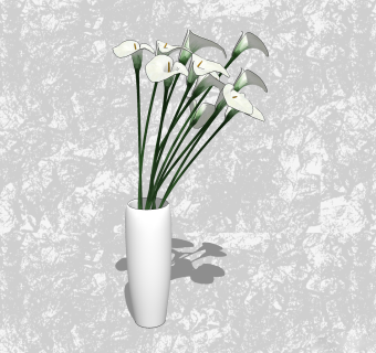 马蹄莲插花草图大师模型，花艺花瓶sketchup模型下载