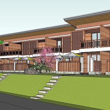 <em>现代</em>度假别墅草图大师模型，sketchup<em>别墅su模型</em>下载