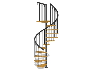 现代钢结构螺旋楼梯草图大师模型，钢结构螺旋楼梯...