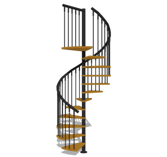 现代钢结构螺旋楼梯草图大师模型，钢结构螺旋楼梯sketchup模型免费下载