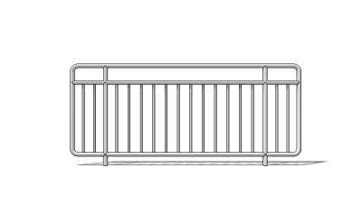 现代铁质阳台护栏su模型下载、铁质阳台护栏草图大师模型下载