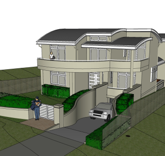 现在简约风别墅设计草图大师模型，别墅su模型下载
