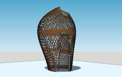 现代景观塔草图大师模型，景观塔sketchup模型skp文件分享