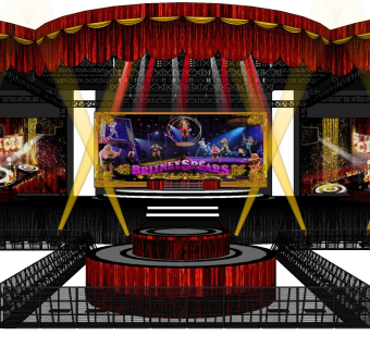 现代艺术舞台草图大师模型，舞台sketchup模型下载