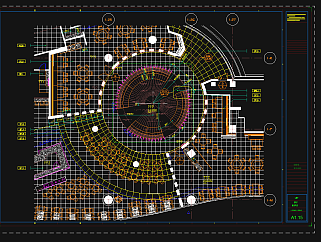  甲级事务所设计美食快餐广场。餐饮CAD施工图纸下载