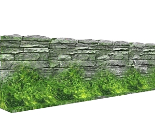 常春藤植物墙sketchup模型，室内植物墙skp文件下载