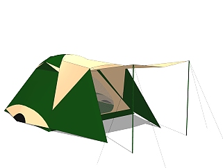 现代简约户外帐篷skp模型，帐篷skb文件下载