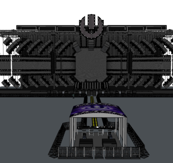 现代伸展式舞台草图大师模型，舞台skb模型分享