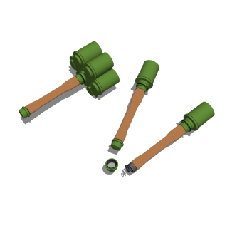 现代木柄手榴弹sketchup模型下载，手榴弹草图大师模型