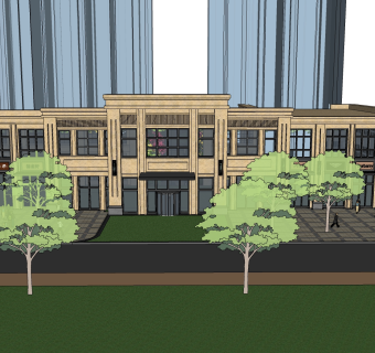 简欧建筑会所，sketchup模型免费下载