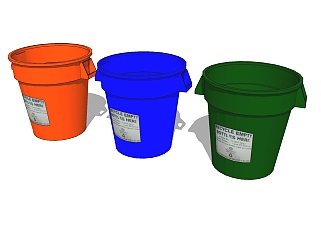 现代分类环保垃圾桶草图大师模型，垃圾桶SU模型下载
