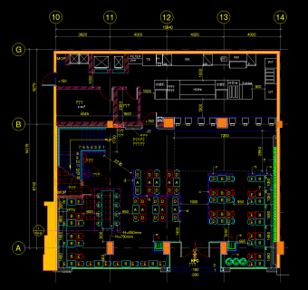 肯德基装修CAD图纸，肯德基CAD平面布置图