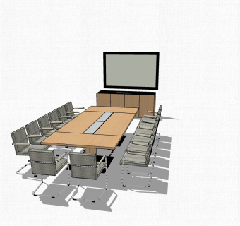 会议桌草图大师模型，会议桌skp模型，会议桌su素材下载