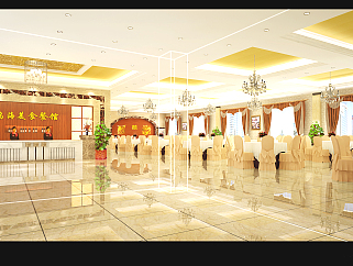 内蒙古现代酒店餐厅施工图，餐厅CAD建筑图纸下载