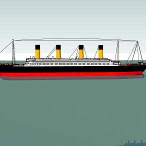 现代游轮草图大师模型，游轮sketchup模型
