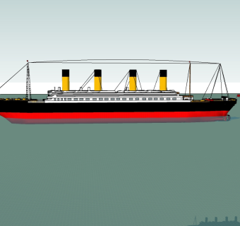现代游轮草图大师模型，游轮sketchup模型