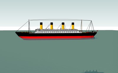 现代游轮草图大师模型，游轮sketchup模型