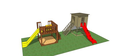 现代儿童滑梯草图大师模型，滑梯sketchup模型下载