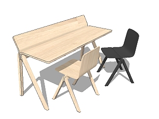 北欧<em>书桌椅</em>草图大师模型，<em>书桌</em>sketchup模型