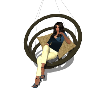 漂亮女人sketchup模型，3D真人草图大师模型下载