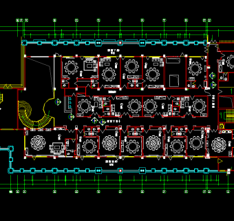 东海中餐厅装修CAD图纸，餐厅CAD平面布置图