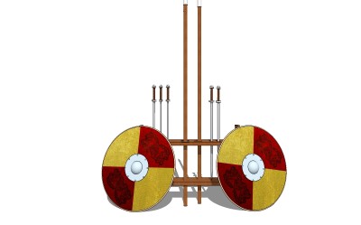 冷兵器组合sketchup模型下载，冷兵器skb模型分享