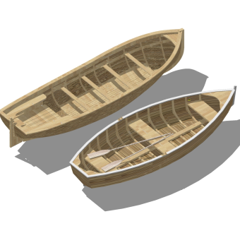 现代木船木舟草图大师模型，木船木舟sketchup模型免费下载