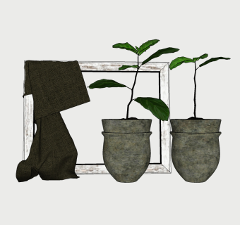  现代欧式花瓶摆件草图大师模型，花瓶摆件sketchup模型下载