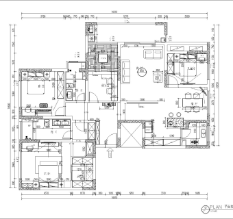北欧四居室180万阳光榭施工图CAD图纸dwg文件分享