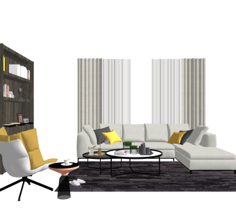 北欧沙发组合草图大师模型，沙发组合sketchup模型下载