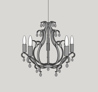 现代吊灯skp模型，吊灯草图大师模型下载
