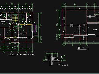 奢华欧式别墅CAD施工图，别墅CAD图纸下载