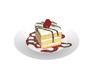 现代蛋糕草图大师模型，<em>食品</em>sketchup模型下载