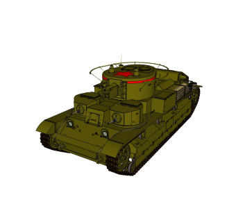苏联T-28中型坦克草图大师模型，sketchup模型
