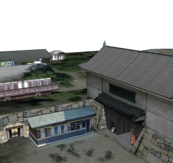 日式城堡草图大师模型下载、日式城堡su模型下载