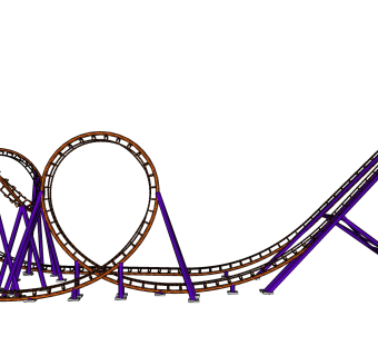 现代过山车草图大师模型，过山车sketchup模型