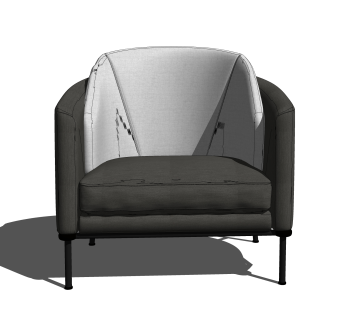 创意轻奢单人沙发椅草图大师模型，沙发SU模型下载