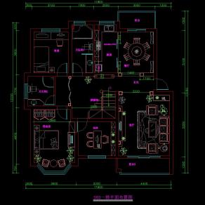 欧式室内设计装修平面图，CAD建筑图纸免费下载