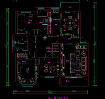 欧式室内设计装修平面图，CAD建筑图纸免费下载