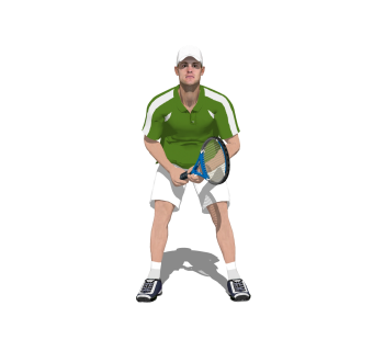 现代网球运动员草图大师模型，3D真人su模型下载