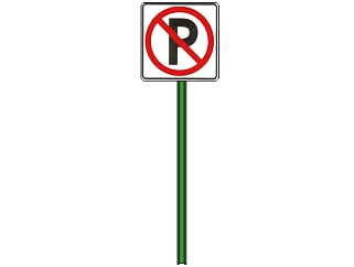 现代禁止停车道路<em>交通</em>标志牌su模型下载、禁止停车道路...