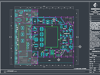 某办公室整套详细CAD施工图，办公空间CAD施工图纸下载