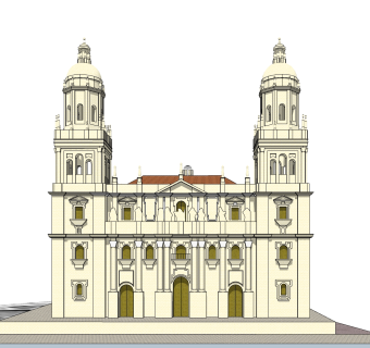 欧式别墅外观草图大师模型，别墅外观sketchup模型免费下载