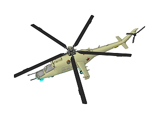 现代雌鹿<em>武装</em>运输直升机草图大师模型，运输直升机su...