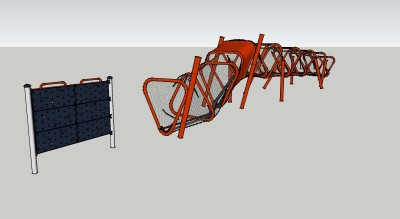 现代儿童游乐器材草图大师模型，游乐器材sketchup模型