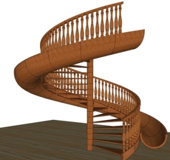 现代信步楼梯su模型下载